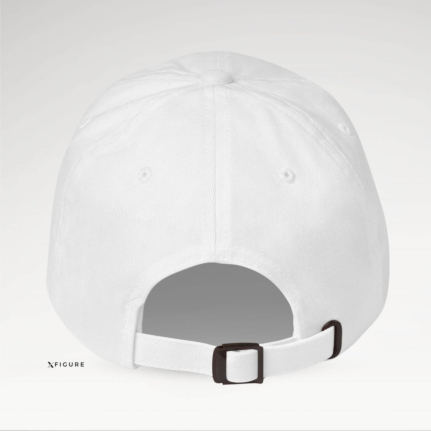 XFIGURE White Vision Cap Back View - Adjustable Strap, Minimalistic Design