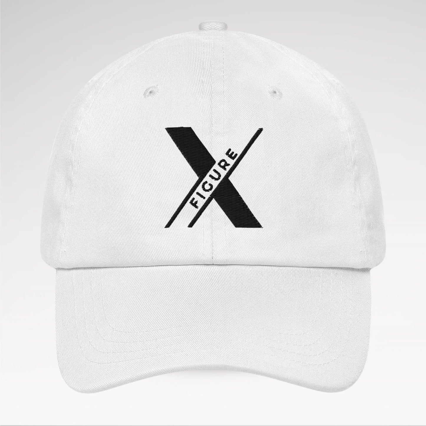 XFIGURE White Vision Cap Front View - Embroidered Logo, Visionary Style