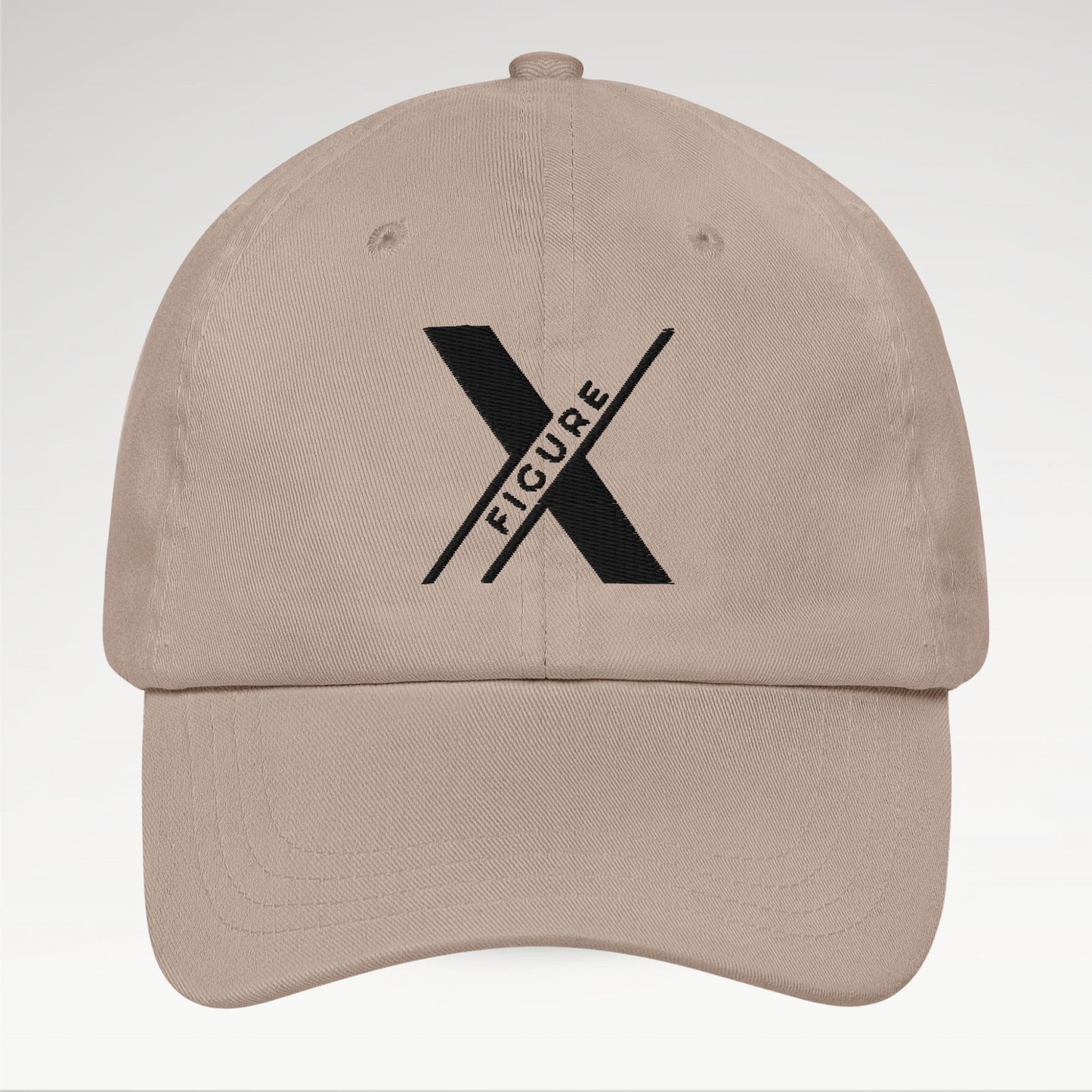 XFIGURE Black Vision Cap Front View - Embroidered Logo, Ambitious Design