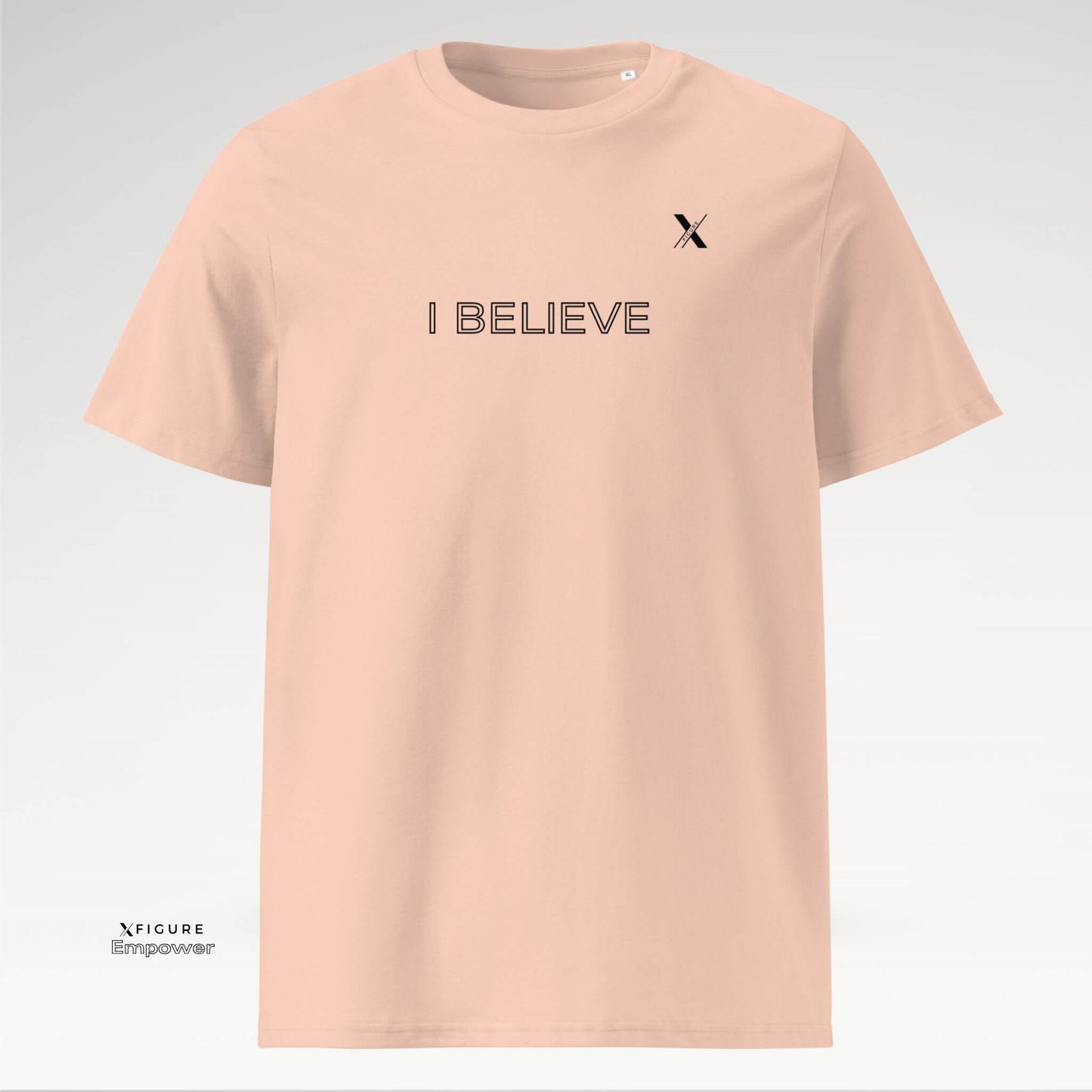 Xfigure Faith I BELIEVE Tee in Fraiche Peche Serenity - Empowering Unisex T-shirt