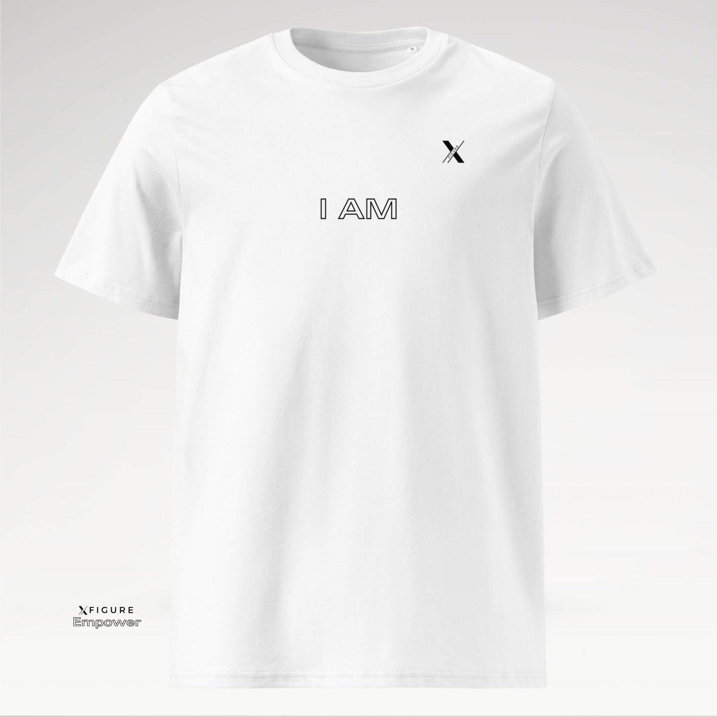 Xfigure Identity I AM Tee in Pure White - Bold Unisex Statement Shirt