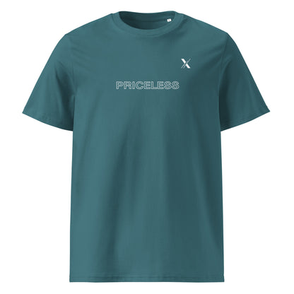 VALUE Tee in Ocean Blue - Front View with PRICELESS print