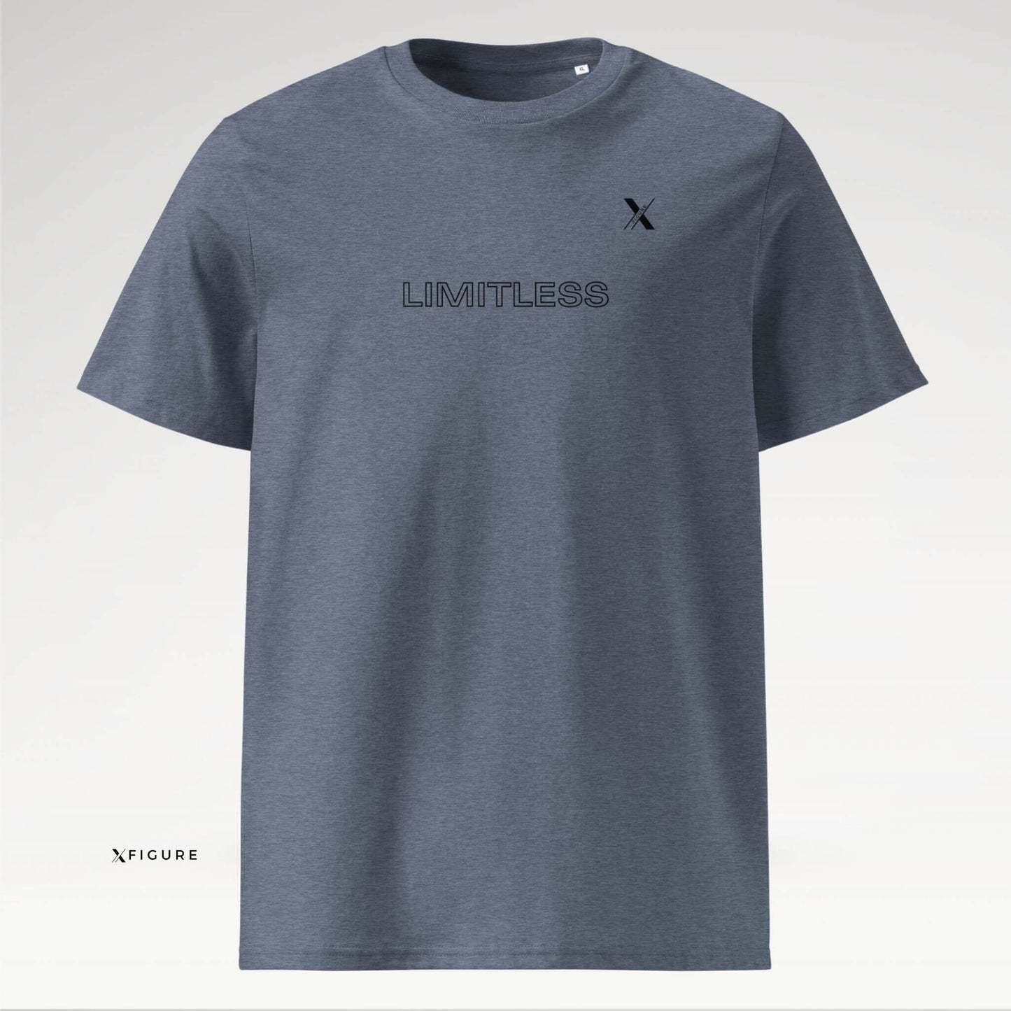 Front View of Limitless XFIGURE Tee in brave Blue