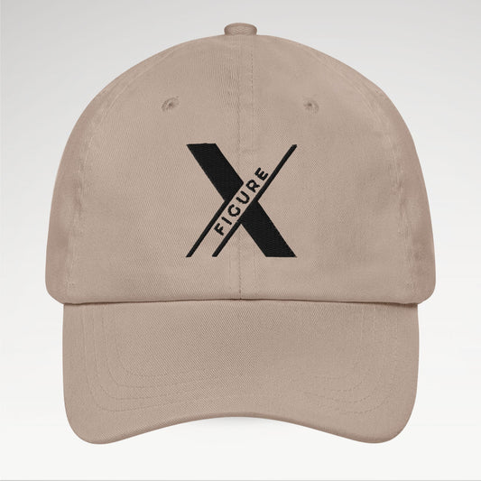 XFIGURE Black Vision Cap Front View - Embroidered Logo, Ambitious Design