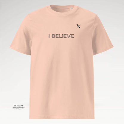 Xfigure Faith I BELIEVE Tee in Fraiche Peche Serenity - Empowering Unisex T-shirt